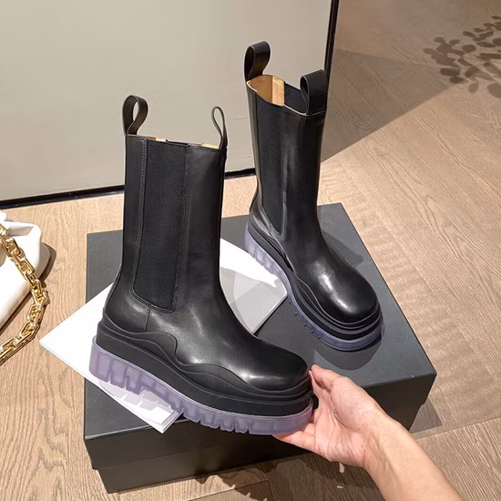 Women Chunky Platform Sole Sock Ankle Boots Flat Fall Booties