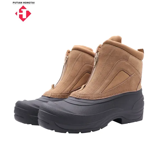 Bottes de neige chaudes en cuir avec doublure en fourrure