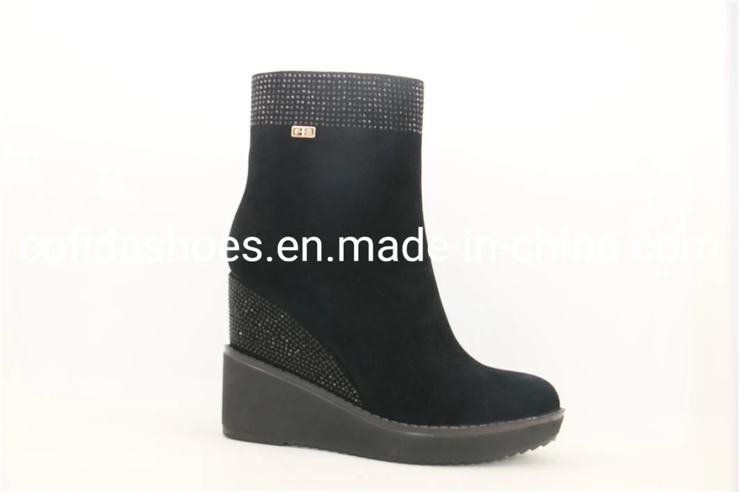 Sexy Wedge High Heels Leather Warm Ankle Boots Short Boots Women Boots