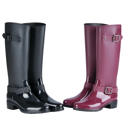 Mode bottes de pluie femme imperméable à l'eau anti-dérapant longues chaussures d'eau femmes dames bottes de pluie pour la vente en gros