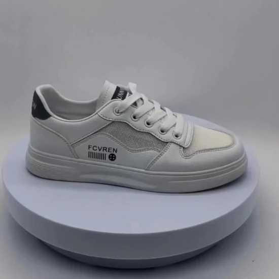 Fashion Simplicity Silver PU Sneaker PVC Sole Injection Chaussure décontractée pour femme